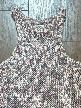 American Eagle Marled Knit tank Tunic  Top in Cream, Burgundy & blue
